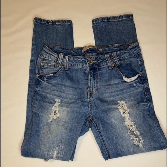 Highway Distressed Light Denim Skinny Jean Size 7 - Picture 1 of 8